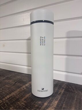 Swarovski White Stainless Steel Tea/Infuser Bottle with Crystal Accents – New